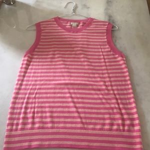 J.Crew Sleeveless Striped Pink sweater small